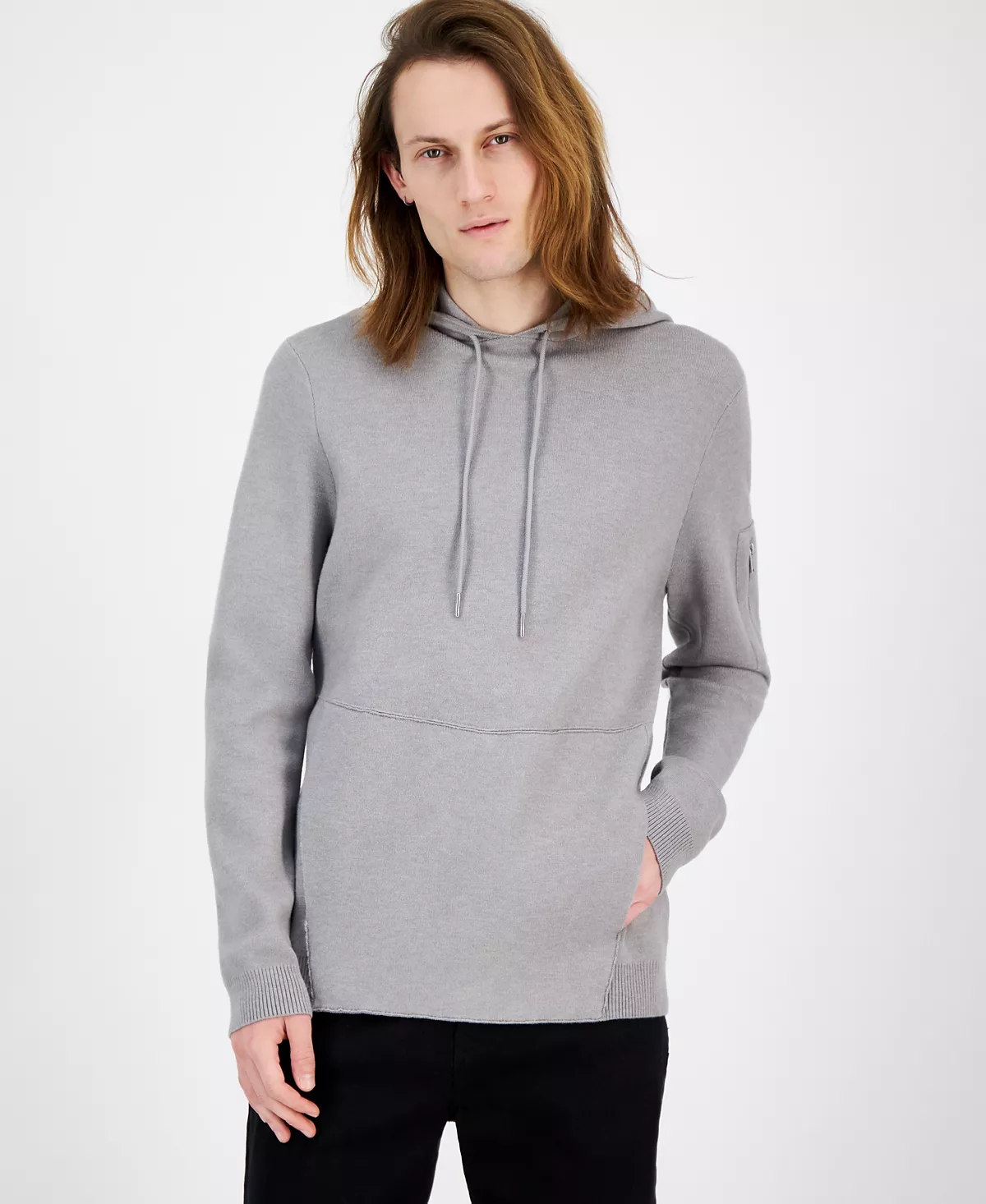 КАРЛ ЛАГЕРФЕЛЬД ПАРИЖ Мужской приталенный свитер с длинным рукавом и толстовкой с капюшоном 20390₽