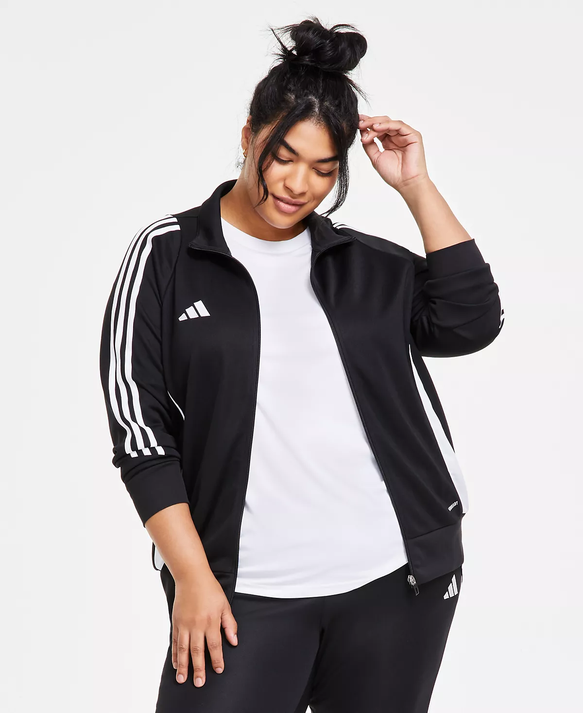спортивная куртка adidas Plus Size Tiro 24 с воротником-стойкой и застежкой-молнией спереди