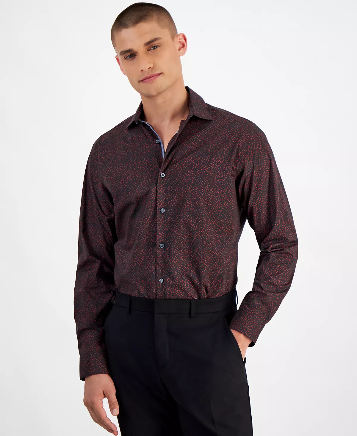 Мужская приталенная махровая рубашка с цветочным принтом Bar III созданная для Macys 6690₽