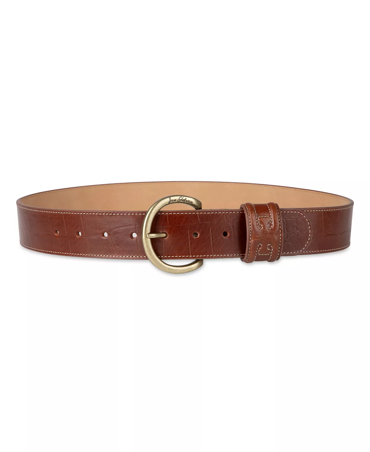 Женский глянцевый кожаный ремень Sam Edelman из текстурированной кожи с галькой и зернами 14290₽