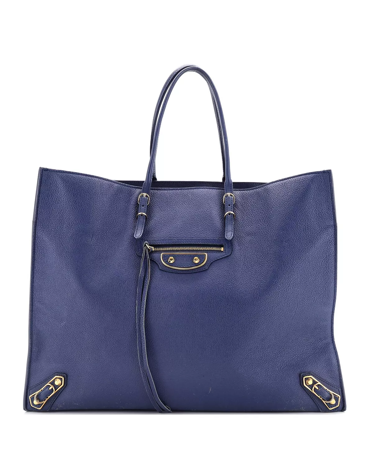 Бывшая в употреблении кожаная сумка Balenciaga Medium Papier A4 Classic с заклепками 80490₽