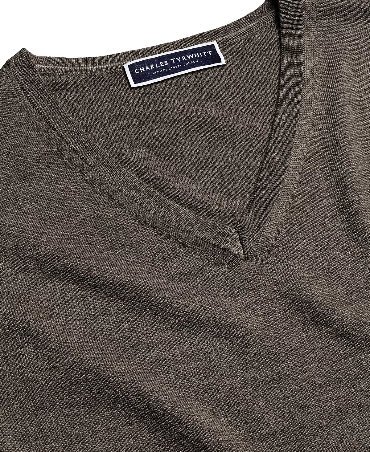 Charles Tyrwhitt Мужской свитер из мериносовой шерсти с длинным рукавом и V-образным вырезом Charles Tyrwhitt