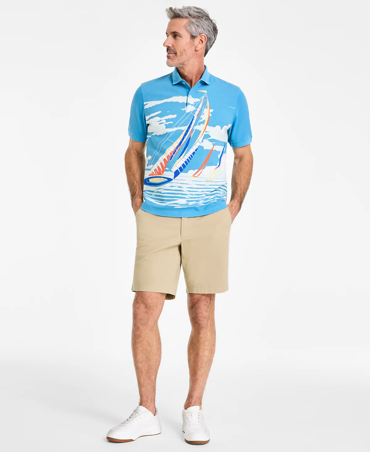 Клубная комната Мужская трикотажная рубашка-поло с принтом регаты в стиле Пикю эксклюзивно в Macys 7490₽