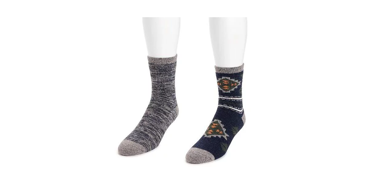 Мужские шерстяные носки MUK LUKS MUK LUKS длиной 6 дюймов упаковка из 2 пар 4890₽