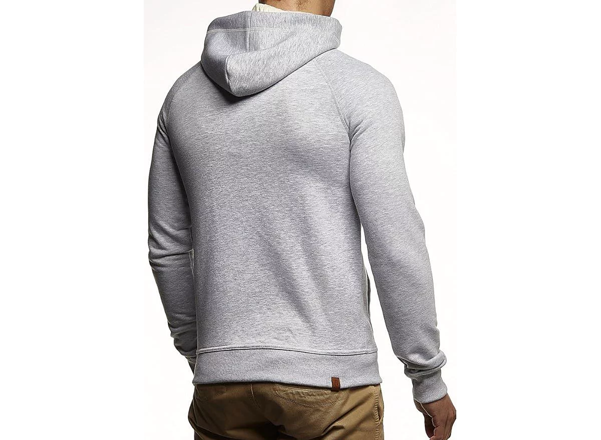 Лейф Нельсон Leif Nelson Мужская приталенная толстовка на молнии с длинным рукавом и капюшоном куртка-свитер LN-8124 Размер M черный 7590₽