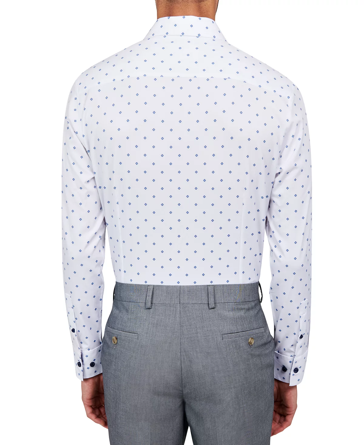 Построить Мужские Slim-Подходят Алмаз Гео Принт Стрейч Охлаждения Комфорта Рубашка 6590₽