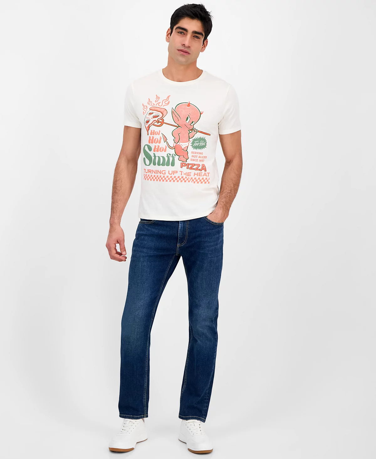 Мужская футболка с графическим принтом Tai Apparel Tai Apparel Mens Hot Stuff свободного кроя