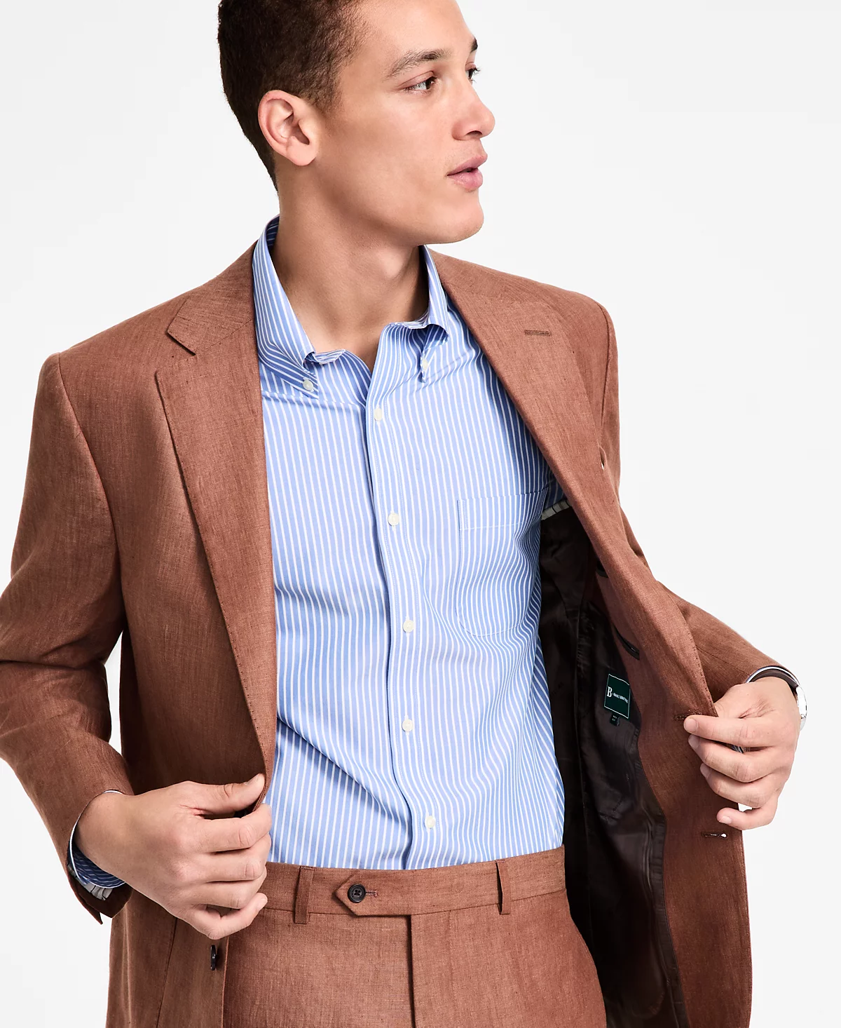 Мужской льняной пиджак и брюки Brooks Brothers B by Brooks Brothers 25690₽