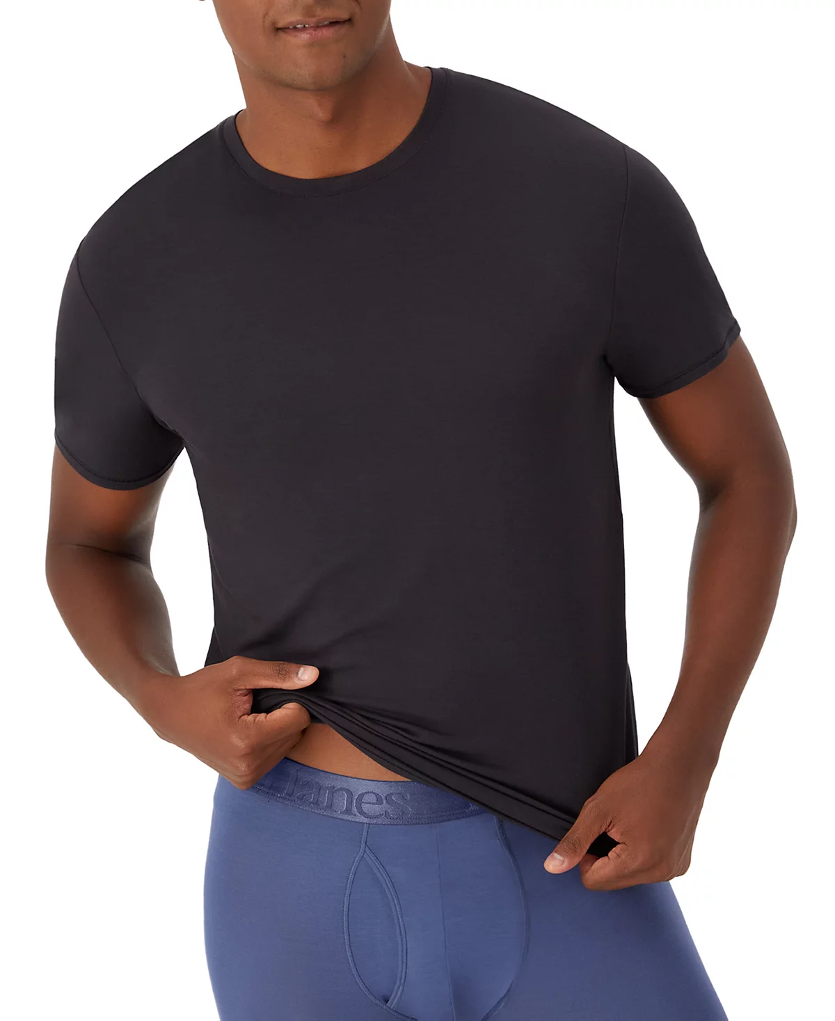 Мужская футболка Hanes Hanes Originals Ultimate SuperSoft с круглым вырезом, черная/серая, 2 шт.
