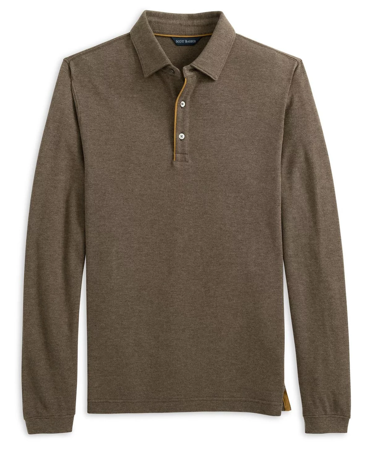 Скотт Барбер Scott Barber Мужское поло из хлопка и шерсти в стиле пике