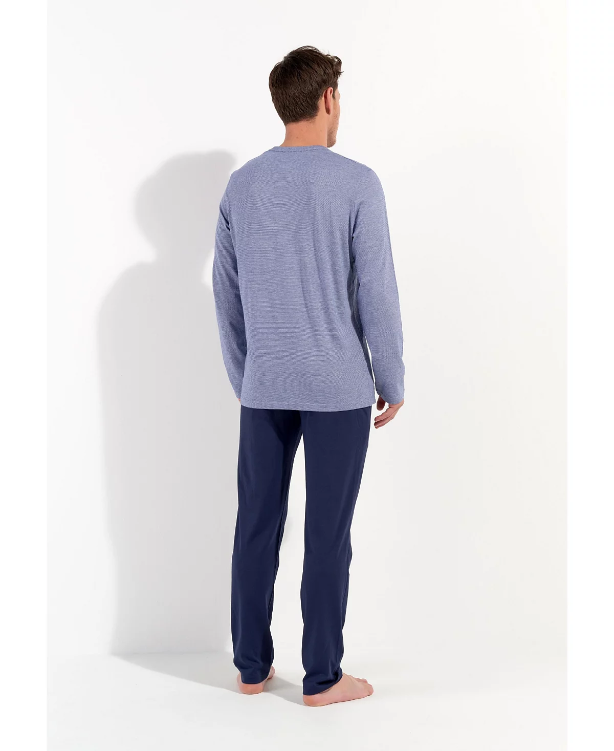 Длинный пижамный комплект HOM USA Mens Modal Comfort из модального хлопка