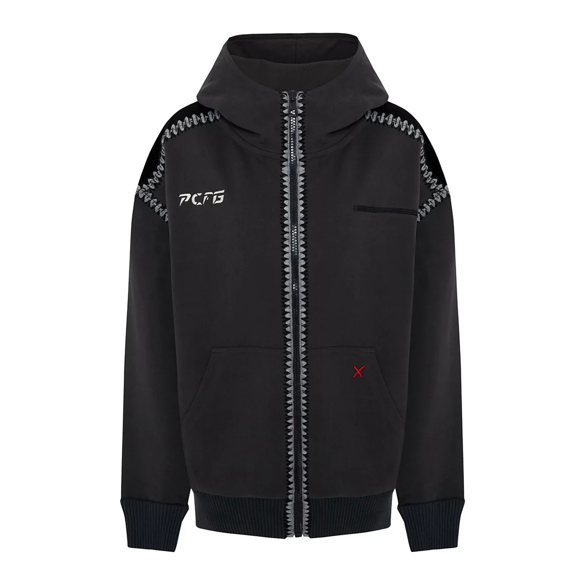 Мужская толстовка с капюшоном на молнии, сшитая крючком PCFG PCFG