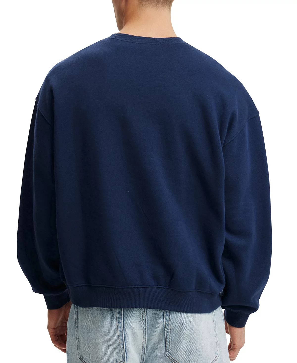 МУЖСКАЯ толстовка с графическим принтом Crew из ХЛОПКА НА ХЛОПКЕ в обтяжку 9490₽