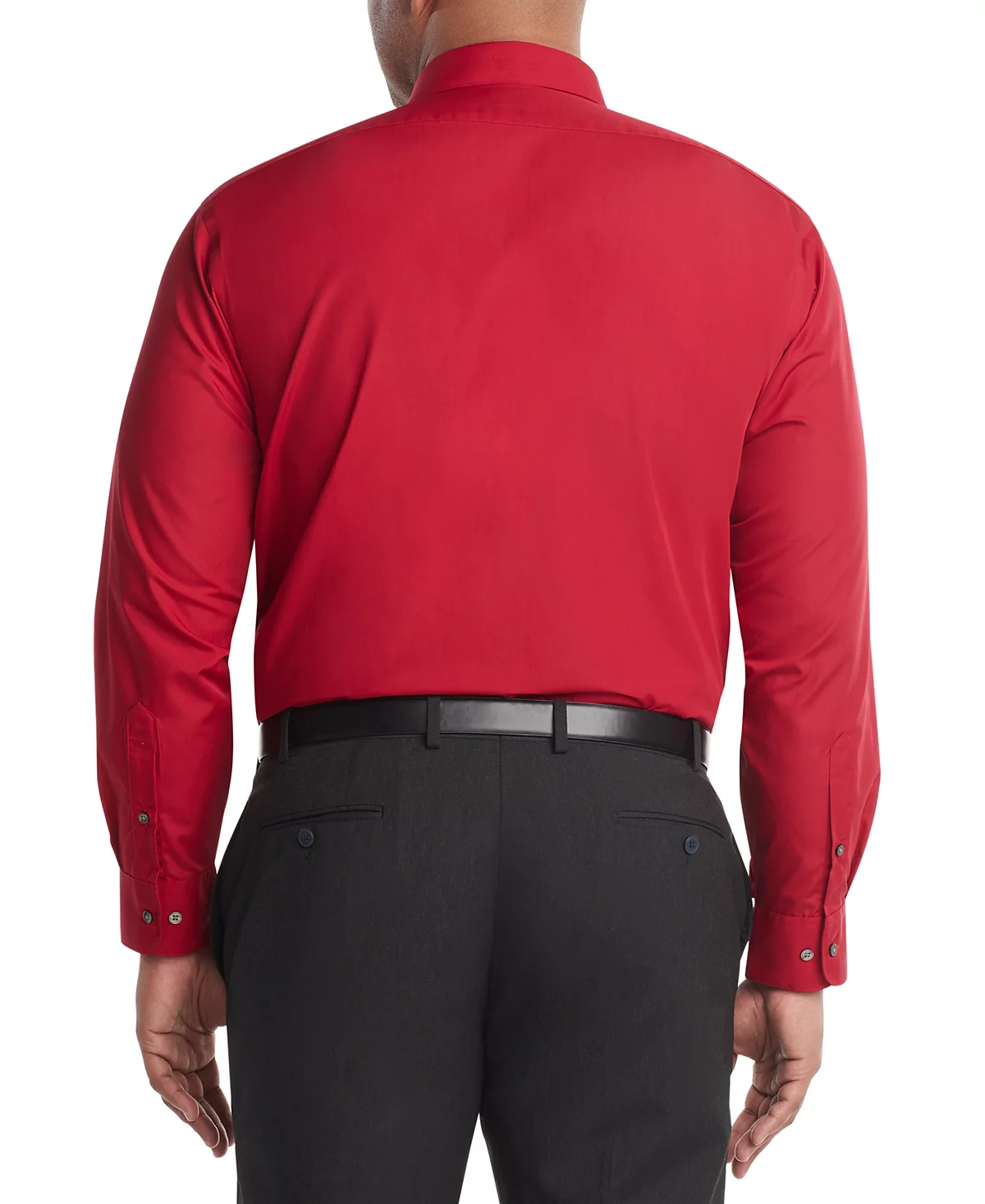 Van Heusen Мужская однотонная рубашка из поплина без морщин Van Heusen Mens Big - Tall классическогообычного кроя 7590₽