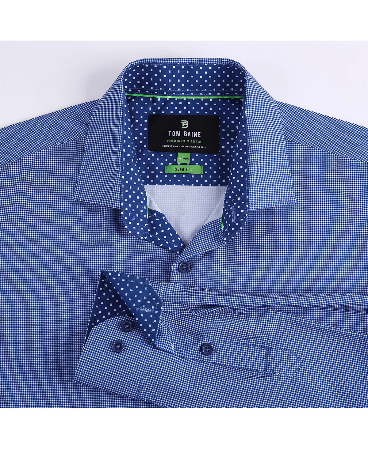Том Бейн Tom Baine Мужская стрейчевая рубашка на пуговицах с геометрическим рисунком Tom Baine 9690₽