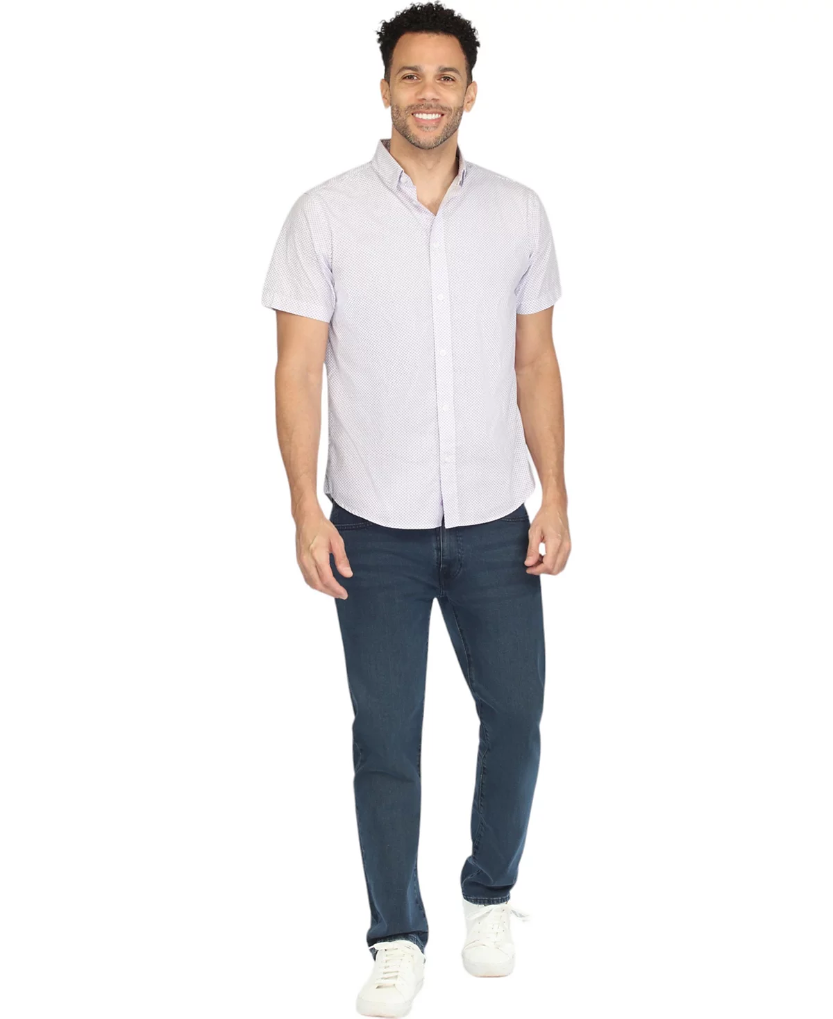 Мужская рубашка с коротким рукавом с принтом в виде бриллиантовых блоков Vustra Vustra