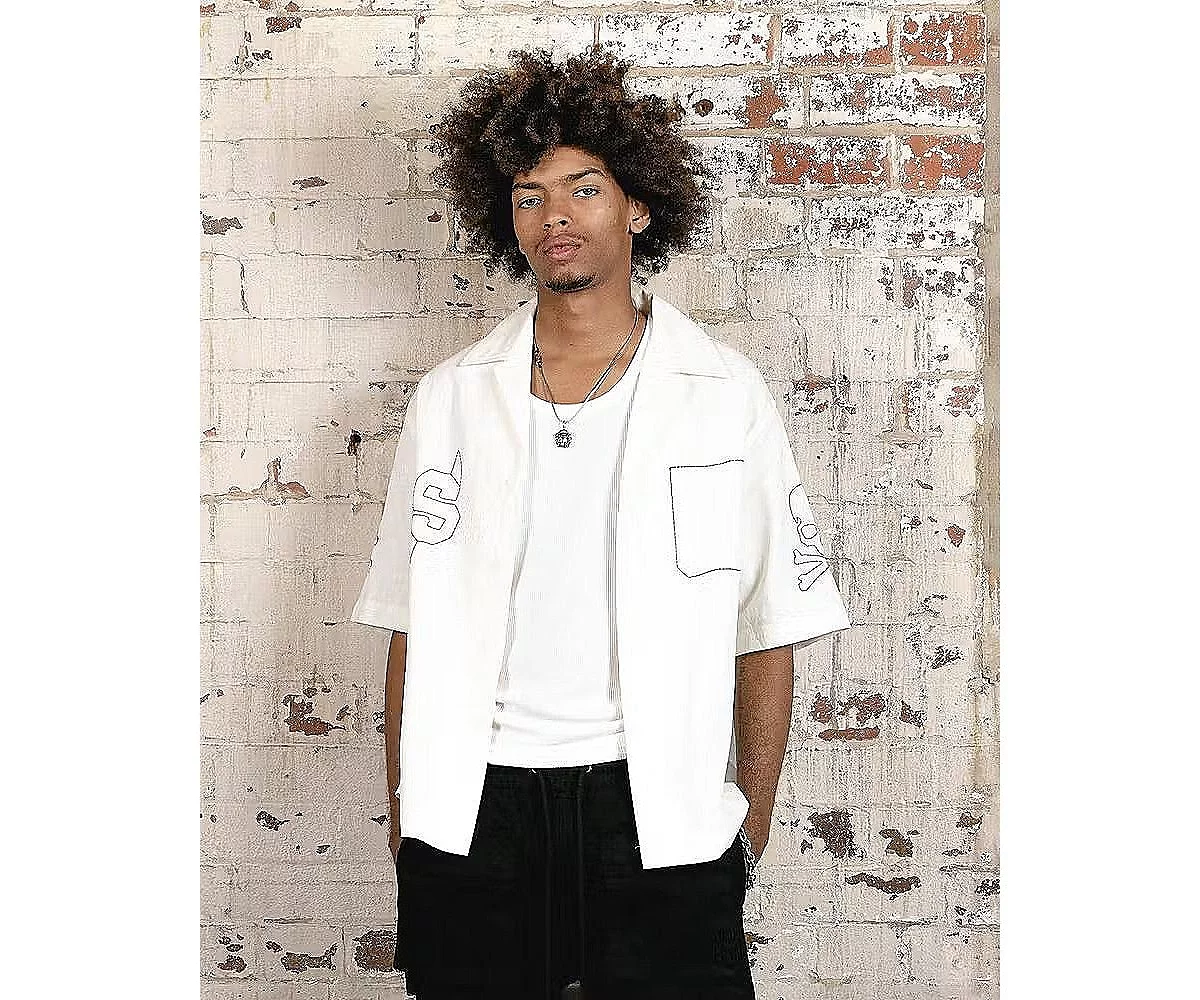 Мужская рубашка с коротким рукавом SAINT MORTA SAINT MORTA с черепом и костями