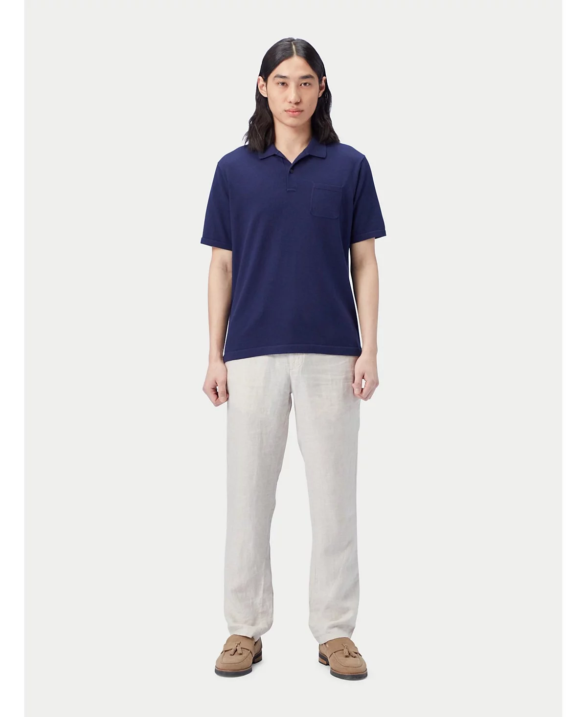 Гоби Кашемир Мужская рубашка поло из смеси хлопка шелка и кашемира Gobi Cashmere