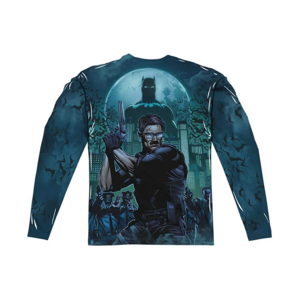 Футболка Batman Batman Mens Coming For You (принт спереди / сзади) с длинным рукавом для взрослых Poly Crew