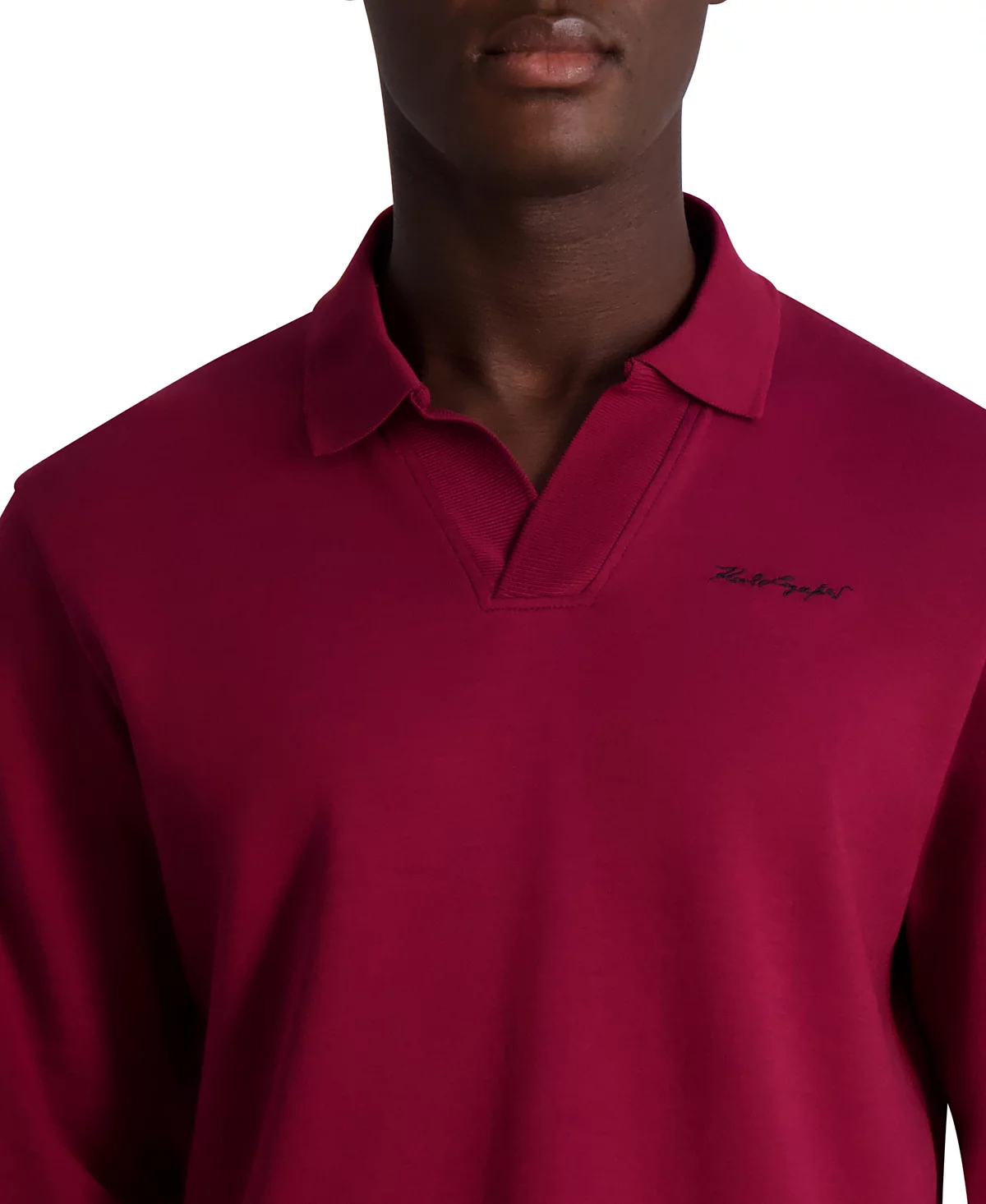 КАРЛ ЛАГЕРФЕЛЬД ПАРИЖ Мужская трикотажная рубашка поло с длинным рукавом и фирменным логотипом KARL LAGERFELD PARIS с воротником Джонни 28390₽