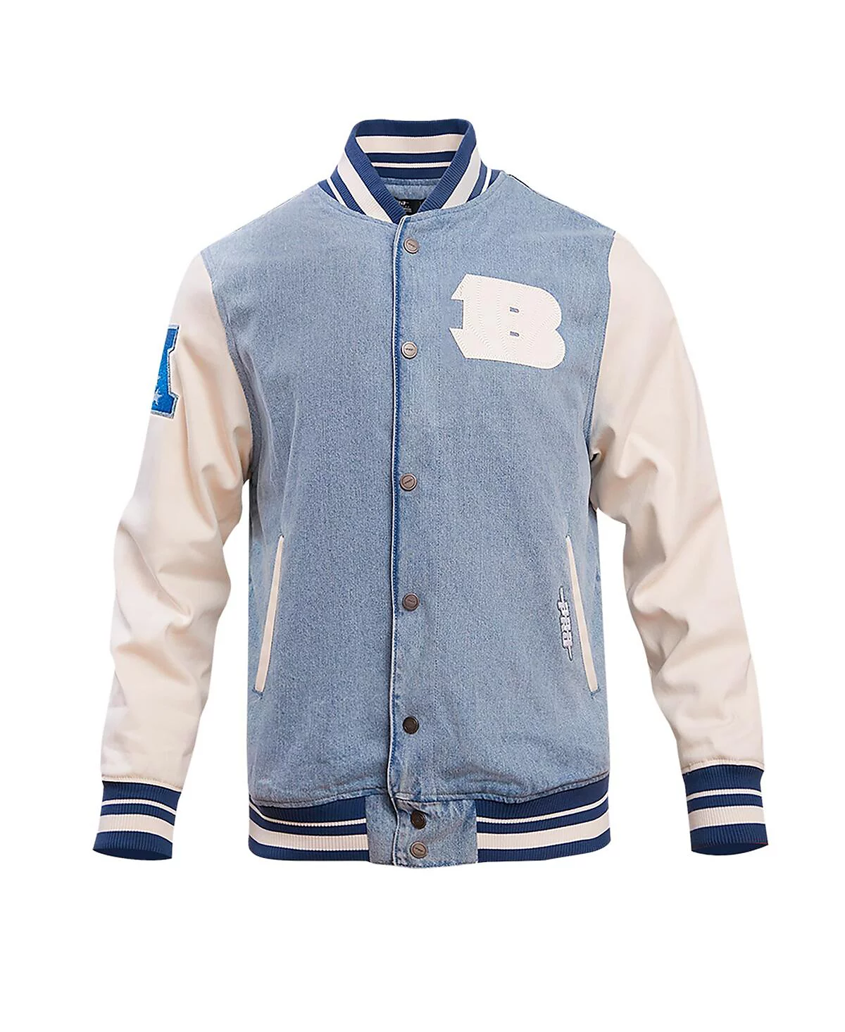Мужская куртка Pro Standard из джинсовой ткани Pro Standard с потертостями Cincinnati Bengals Varsity Blues на полной застежке 21290₽