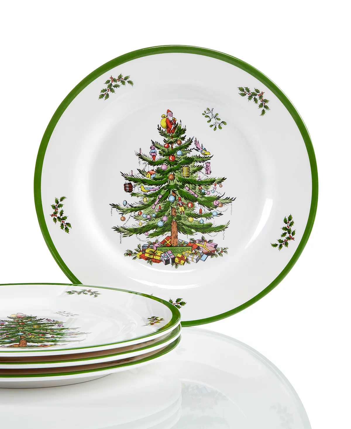 Меламиновые салатные тарелки Spode Christmas Tree, набор из 4 штук
