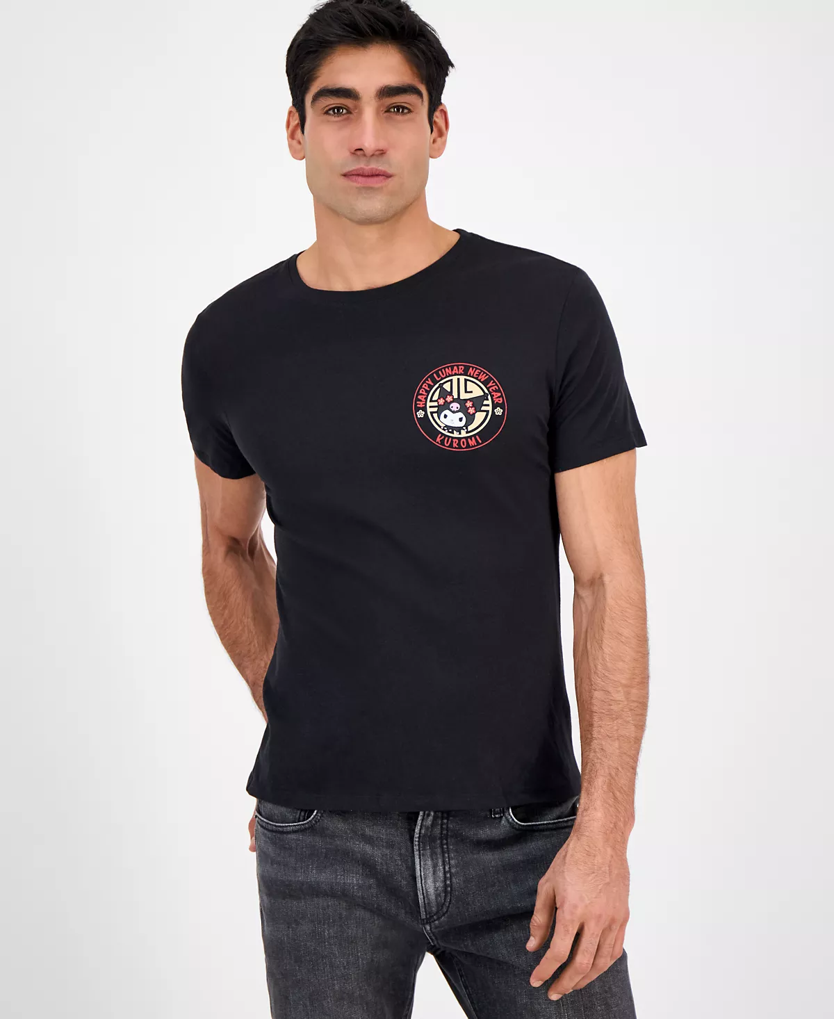 Мужская футболка с коротким рукавом и круглым вырезом Hello Kitty Lunar New Year с графическим принтом