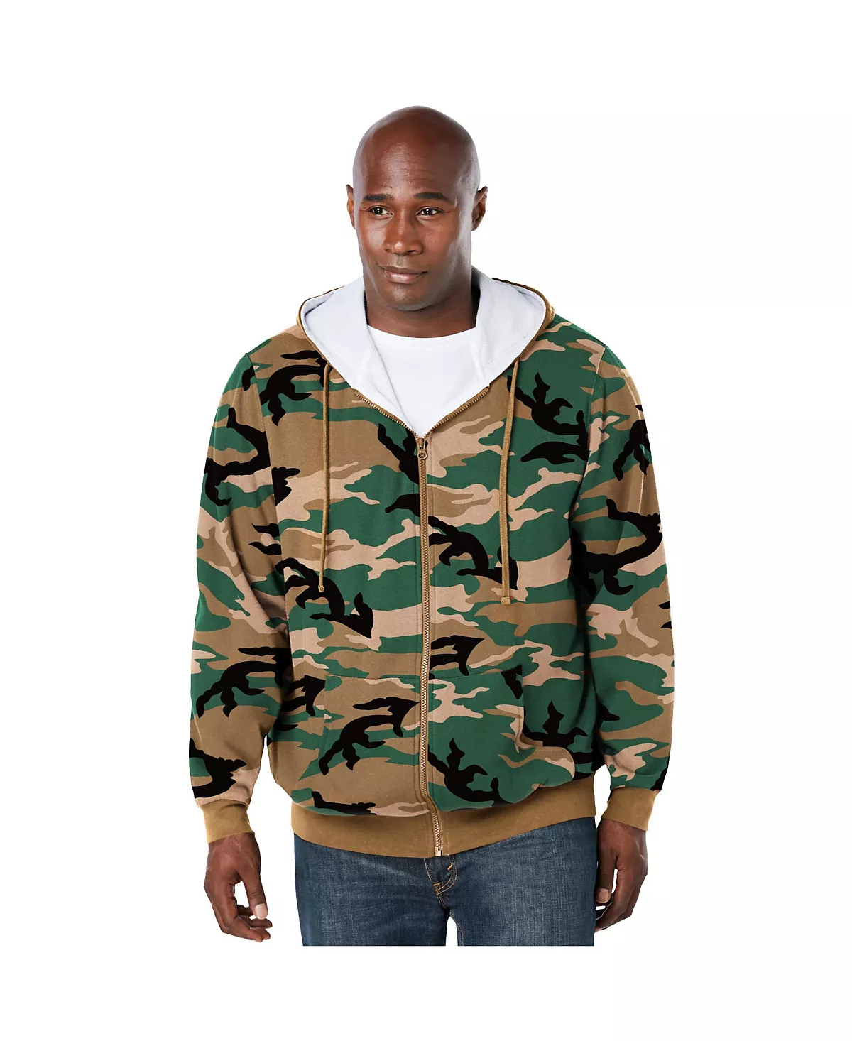 Утепленная толстовка Big - Tall by KingSize на молнии с капюшоном