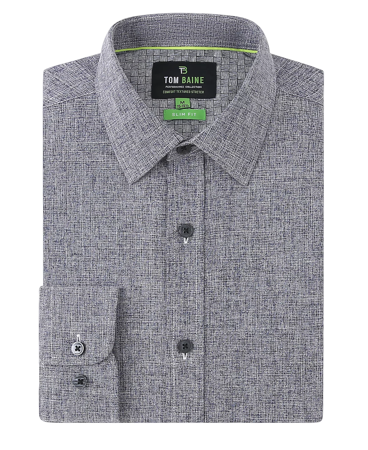 Мужская стрейчевая рубашка Tom Baine на пуговицах из плотной текстурированной ткани в четыре стороны