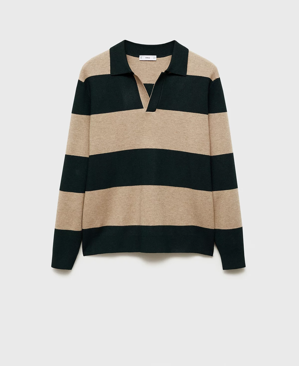 Мужской приталенный свитер поло в полоску от Mango 15190₽