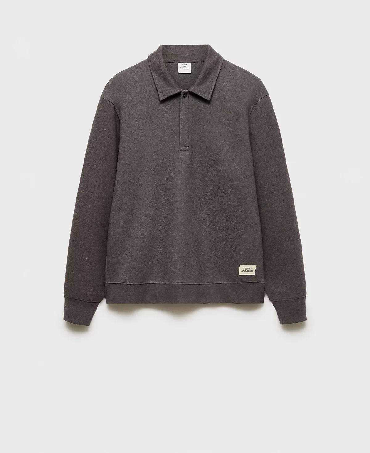 Мужской приталенный пуловер поло с вышитым воротником-поло от Mango 11390₽