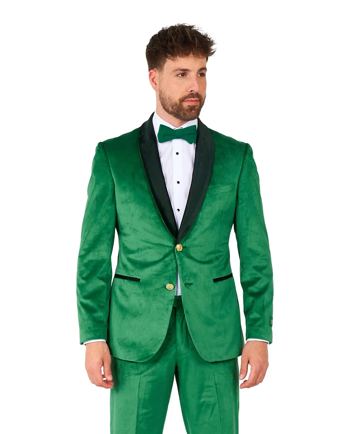 Мужские винтажные розовые бархатные смокинги Opposits - Однотонные - Для выпускных вечеров и Свадеб - Включая пиджак-смокинг - Брюки и галстук-бабочку - Розовый