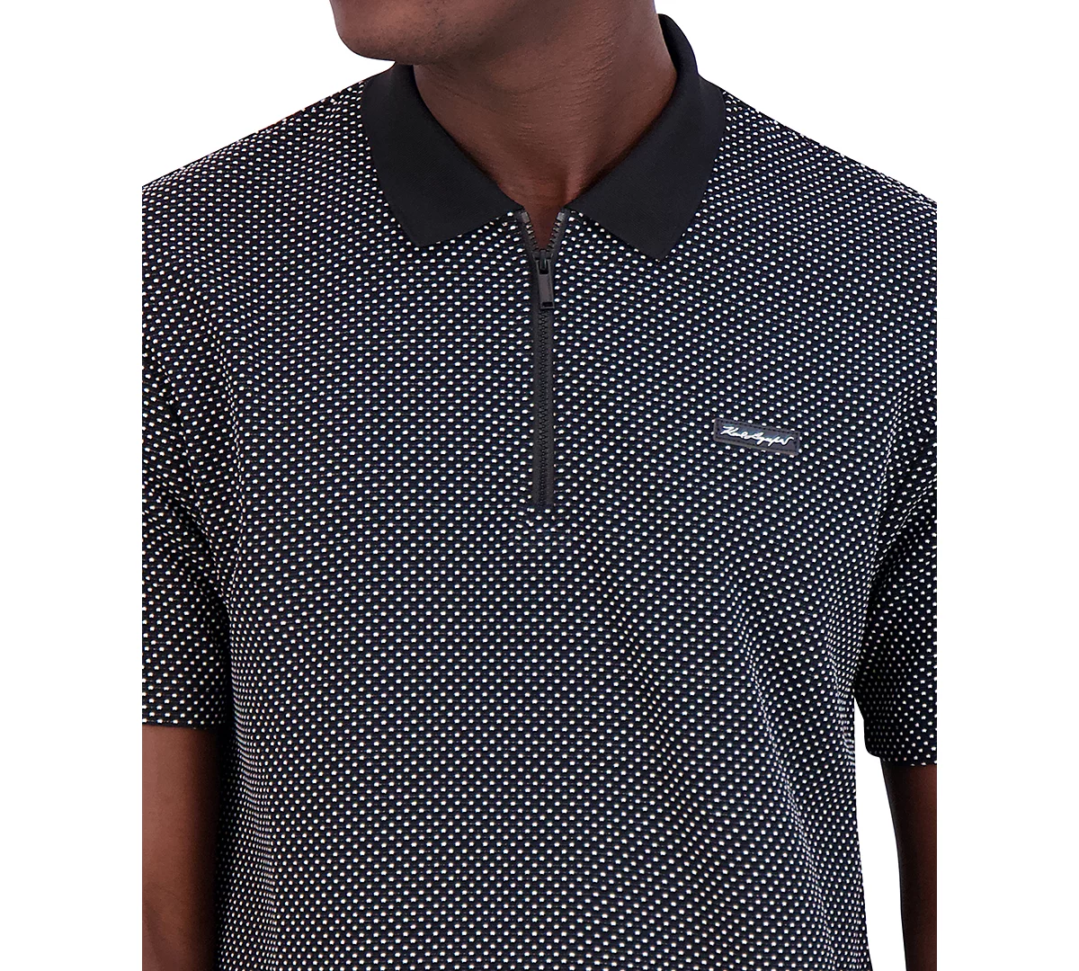 Мужская рубашка поло с текстурированным логотипом KARL LAGERFELD PARIS на молнии 16890₽