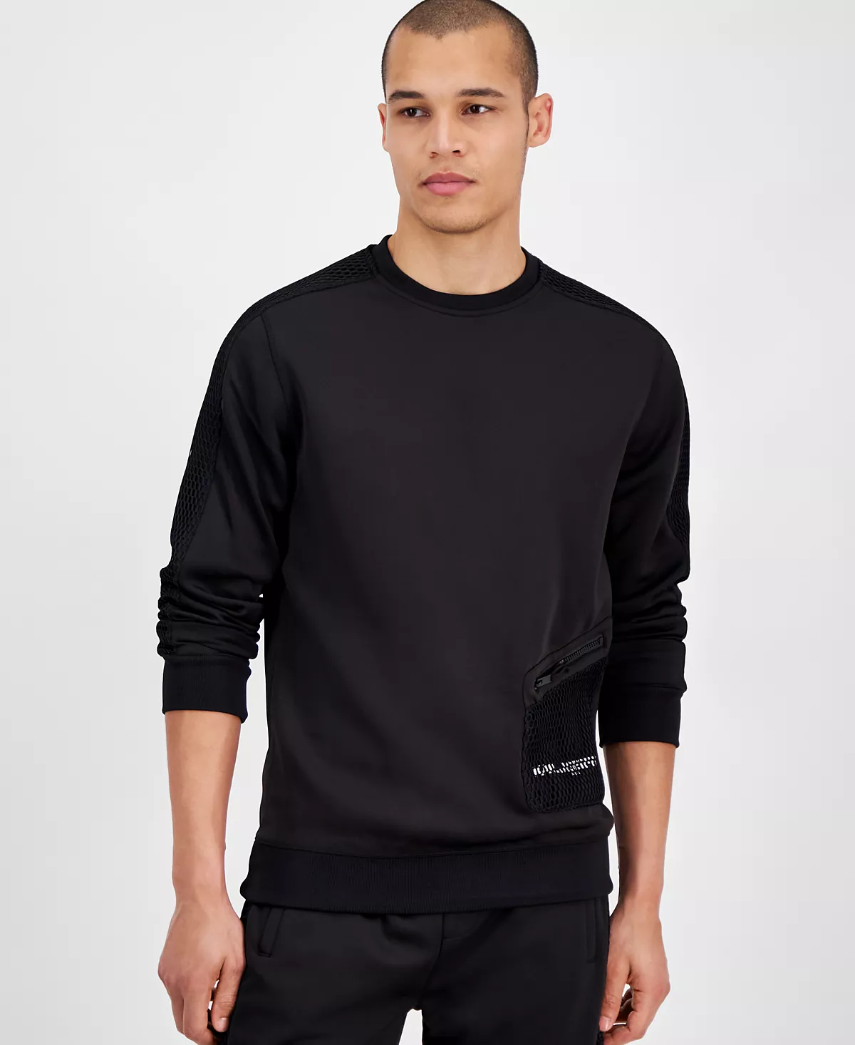 Мужская приталенная толстовка для подводного плавания с круглым вырезом и длинными рукавами и сетчатыми карманами 18790₽