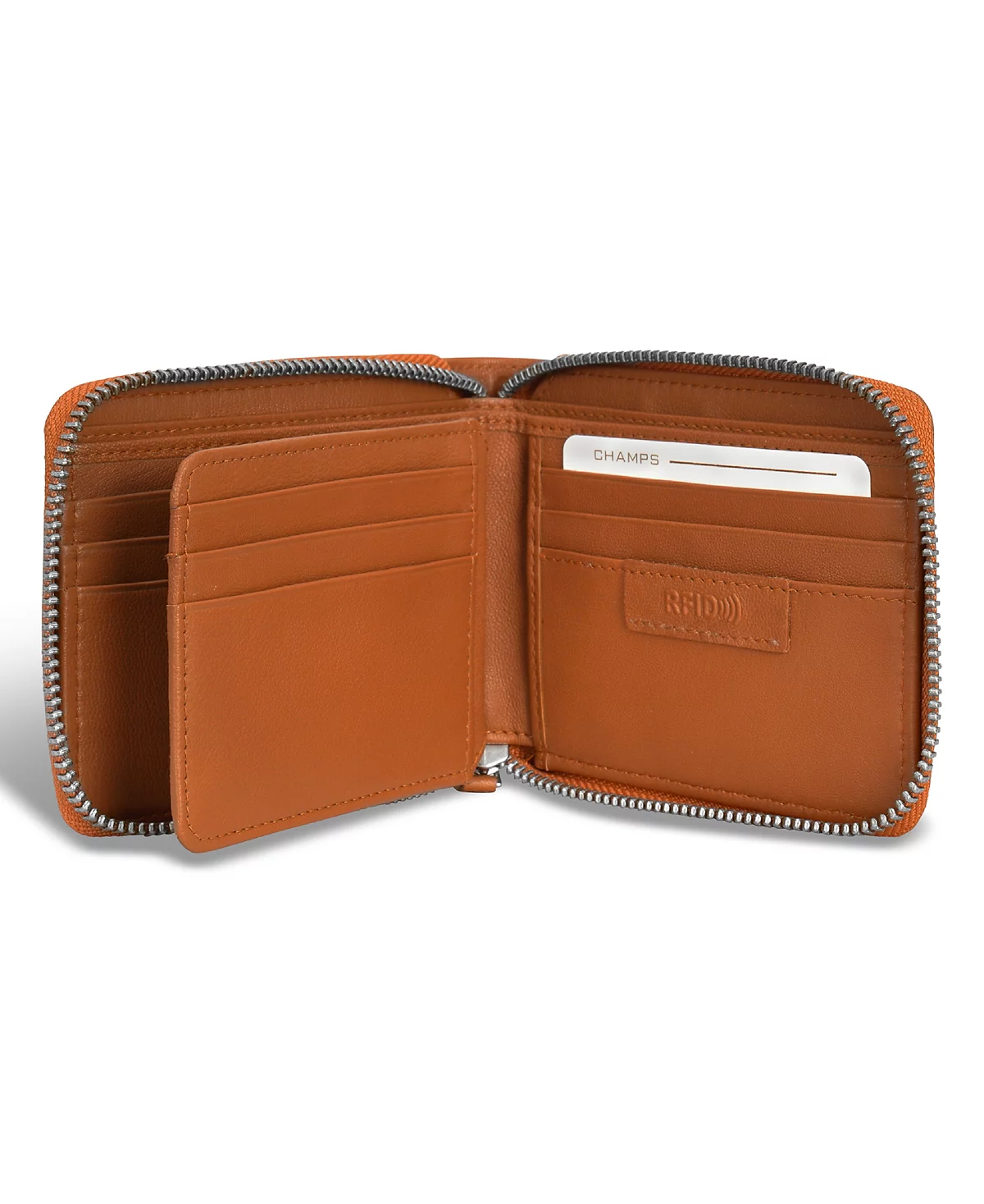 Кожаный бумажник на молнии из мужской джинсовой коллекции CHAMPS