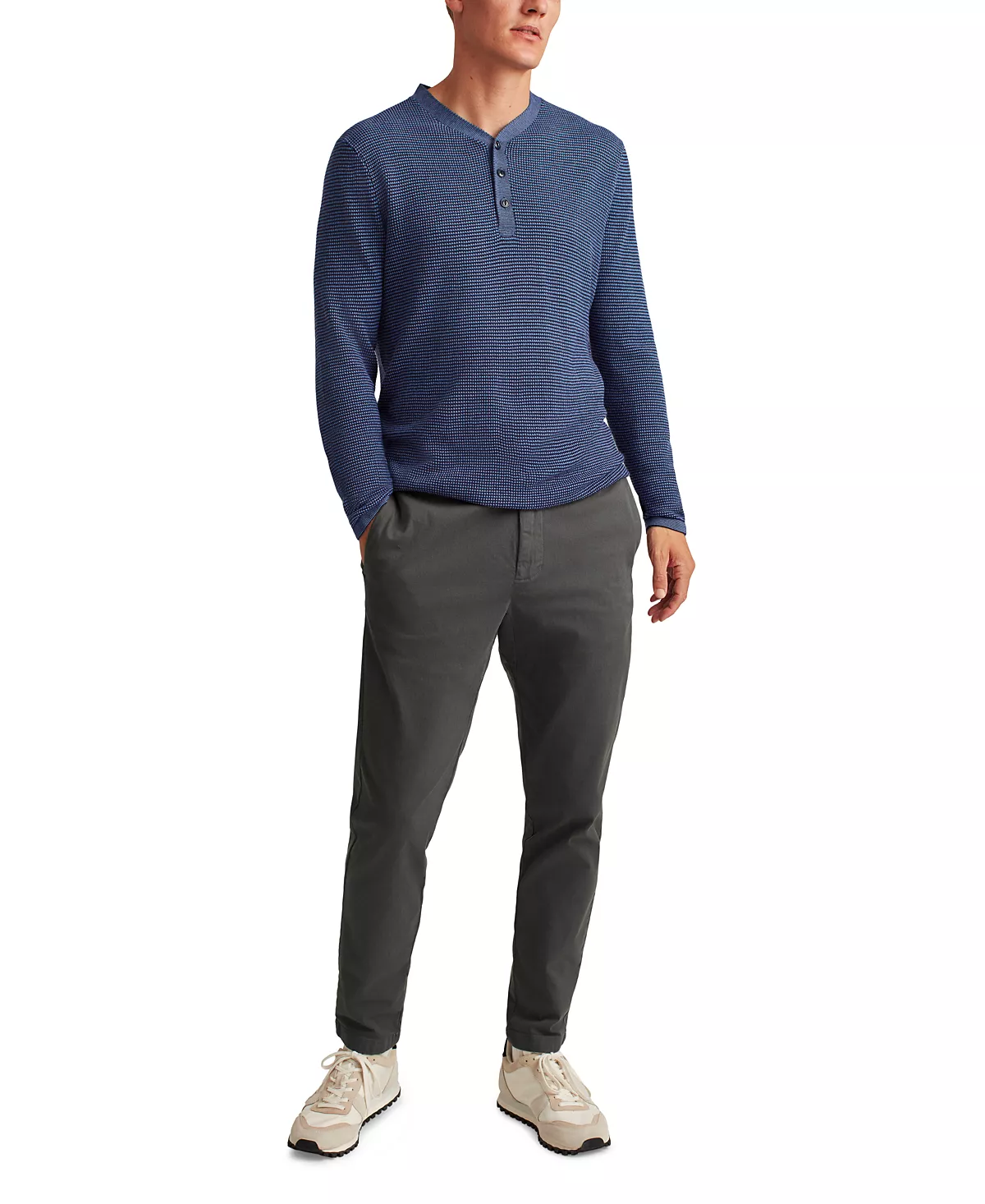 Мужская футболка с длинным рукавом и геометрическим рисунком Henley 6590₽