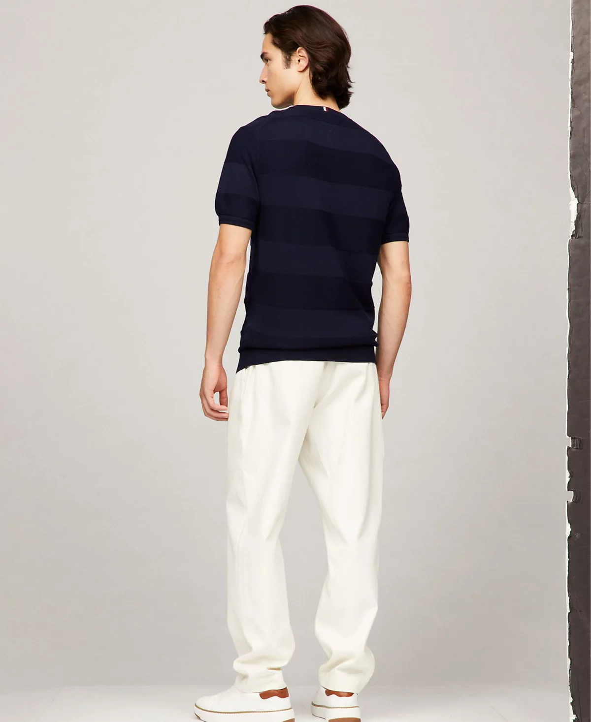 Мужское платье Tommy Hilfiger повседневный полосатый свитер с коротким рукавом 20890₽