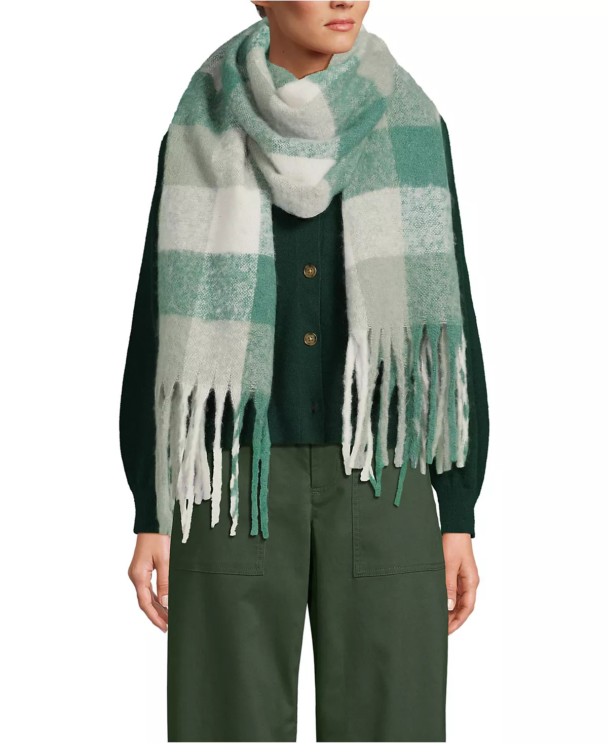 Вычищенный шерстяной шарф-одеяло 4590₽