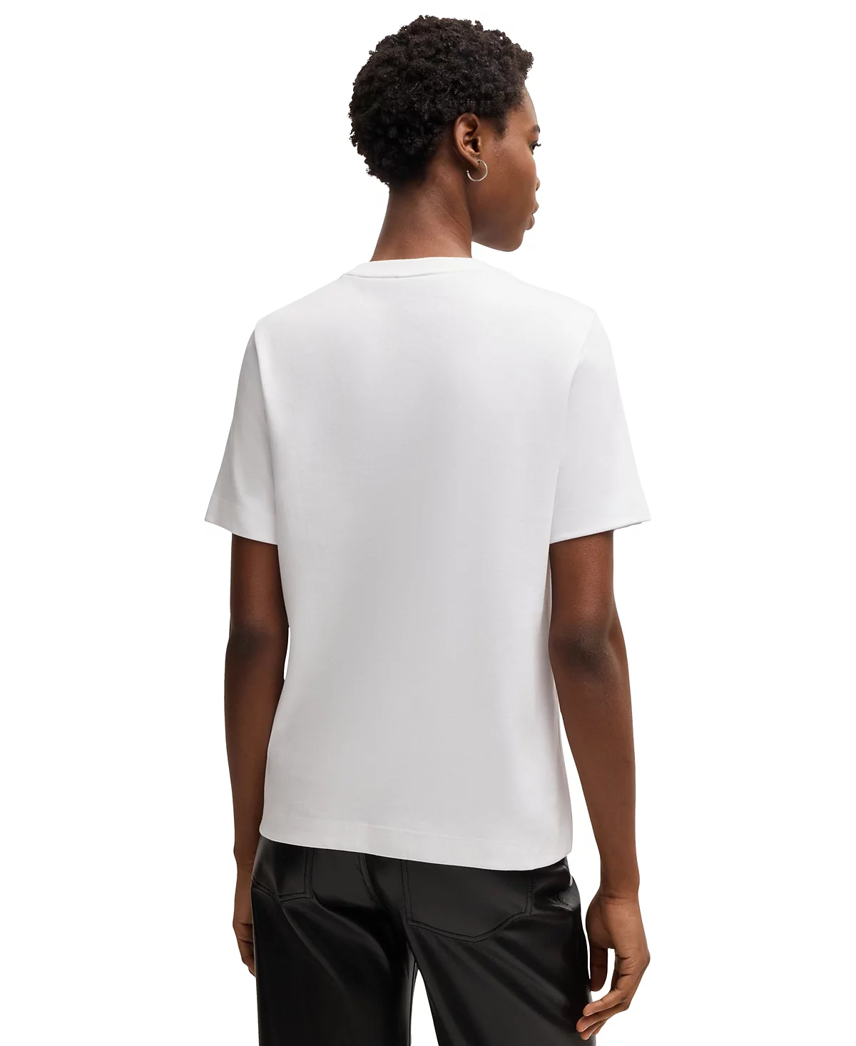 Женская хлопковая футболка BOSS by Hugo Boss с монограммой из интерлока 22690₽