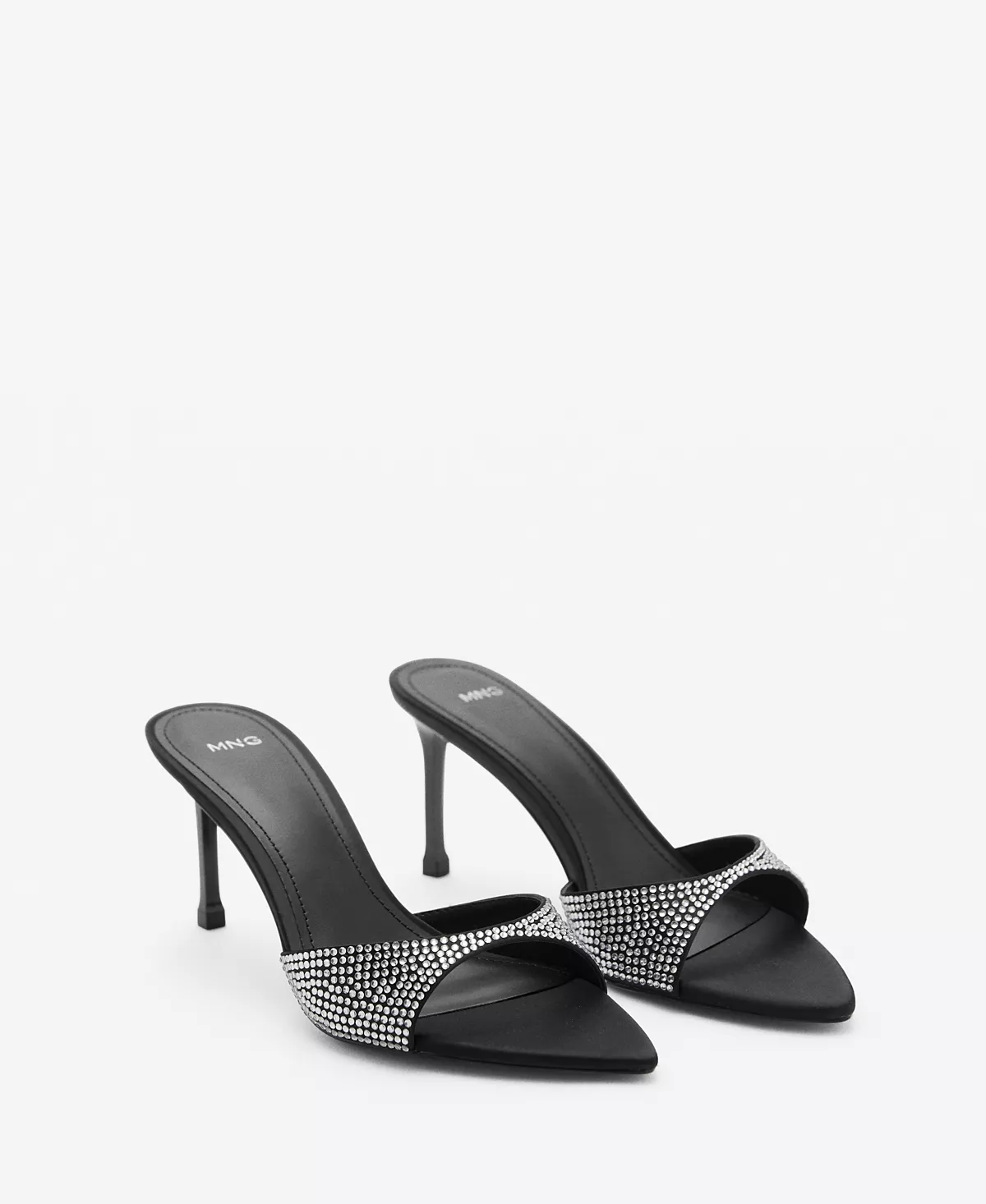 Женские босоножки на высоком каблуке со стразами Mango 9490₽