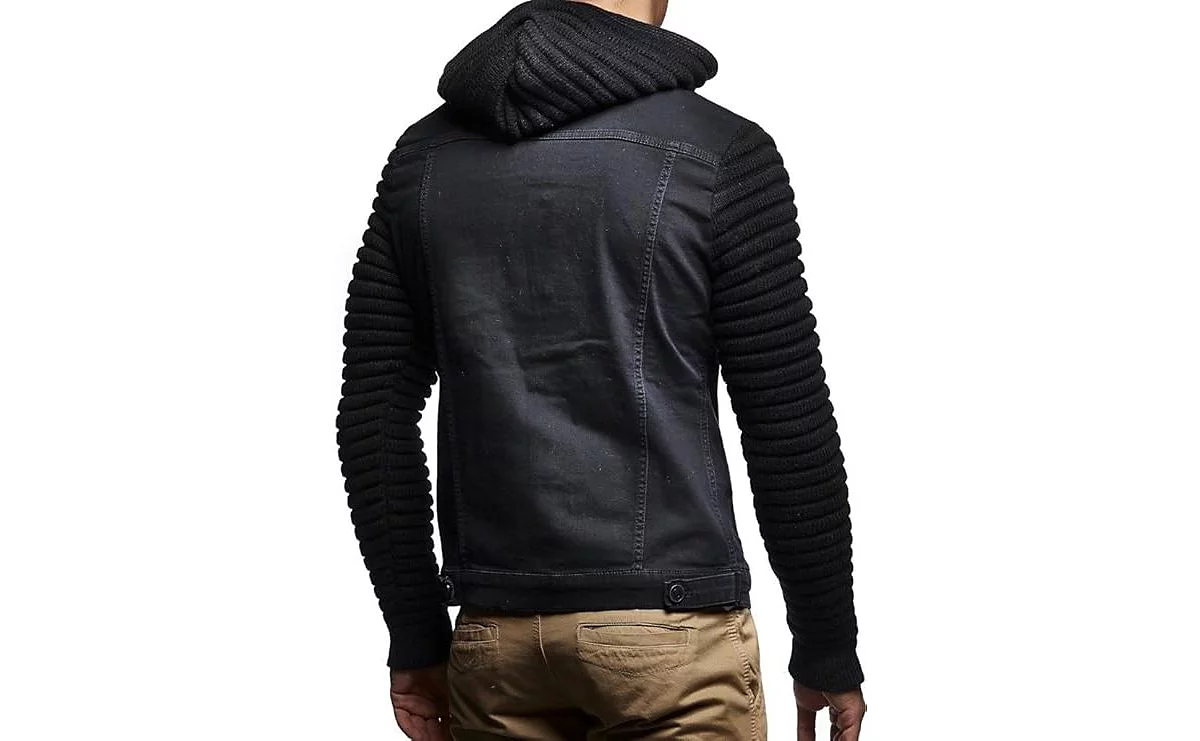 Мужская повседневная джинсовая куртка Leif Nelson с трикотажными рукавами 16190₽