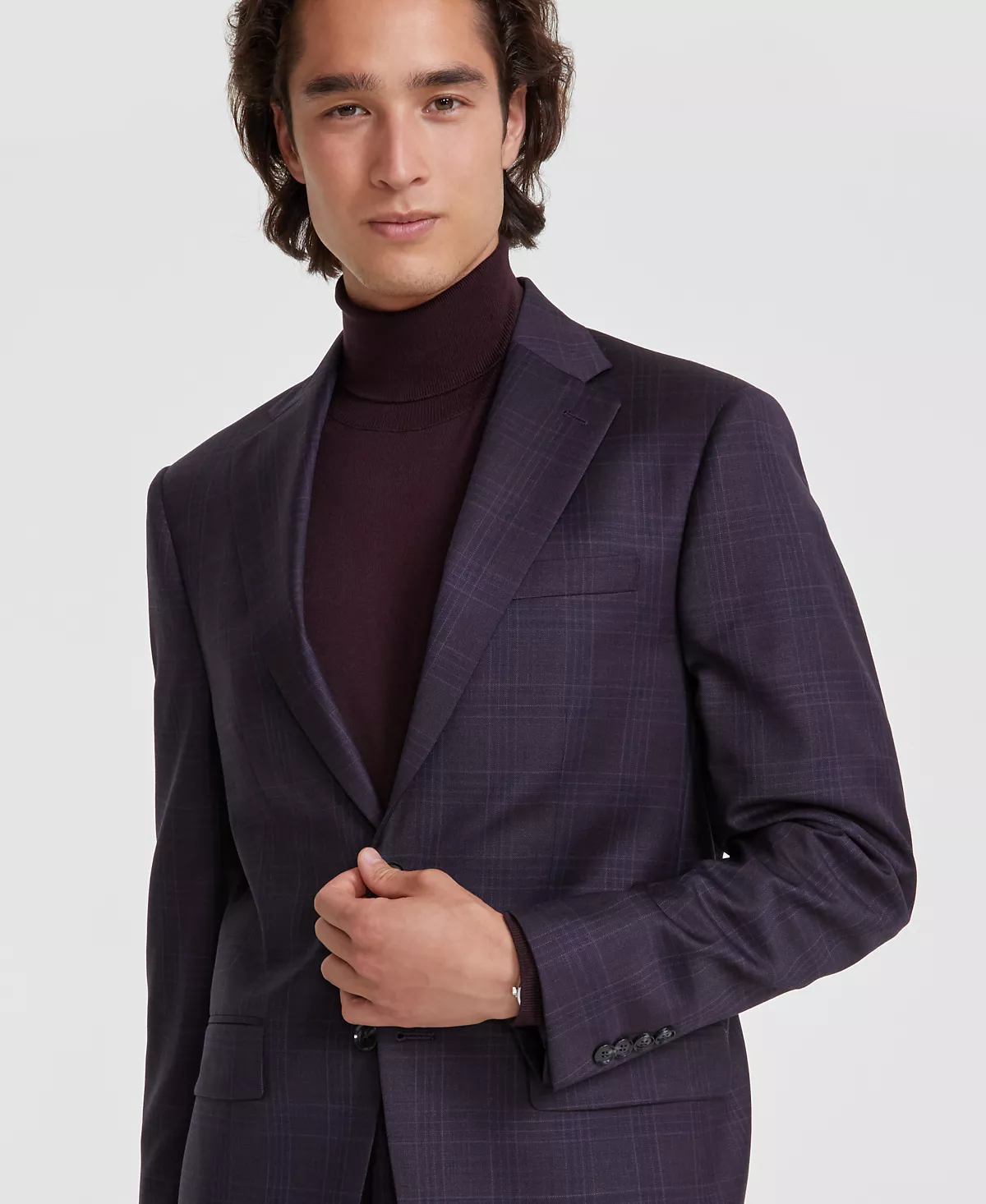 Мужской приталенный костюм-стрейч из смесовой шерсти 5690₽