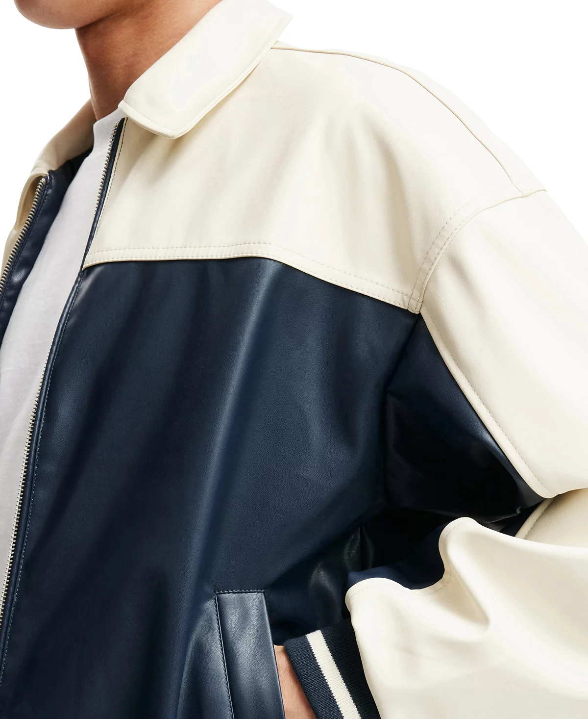 Мужская куртка в западном стиле из хлопка и искусственной кожи 24690₽