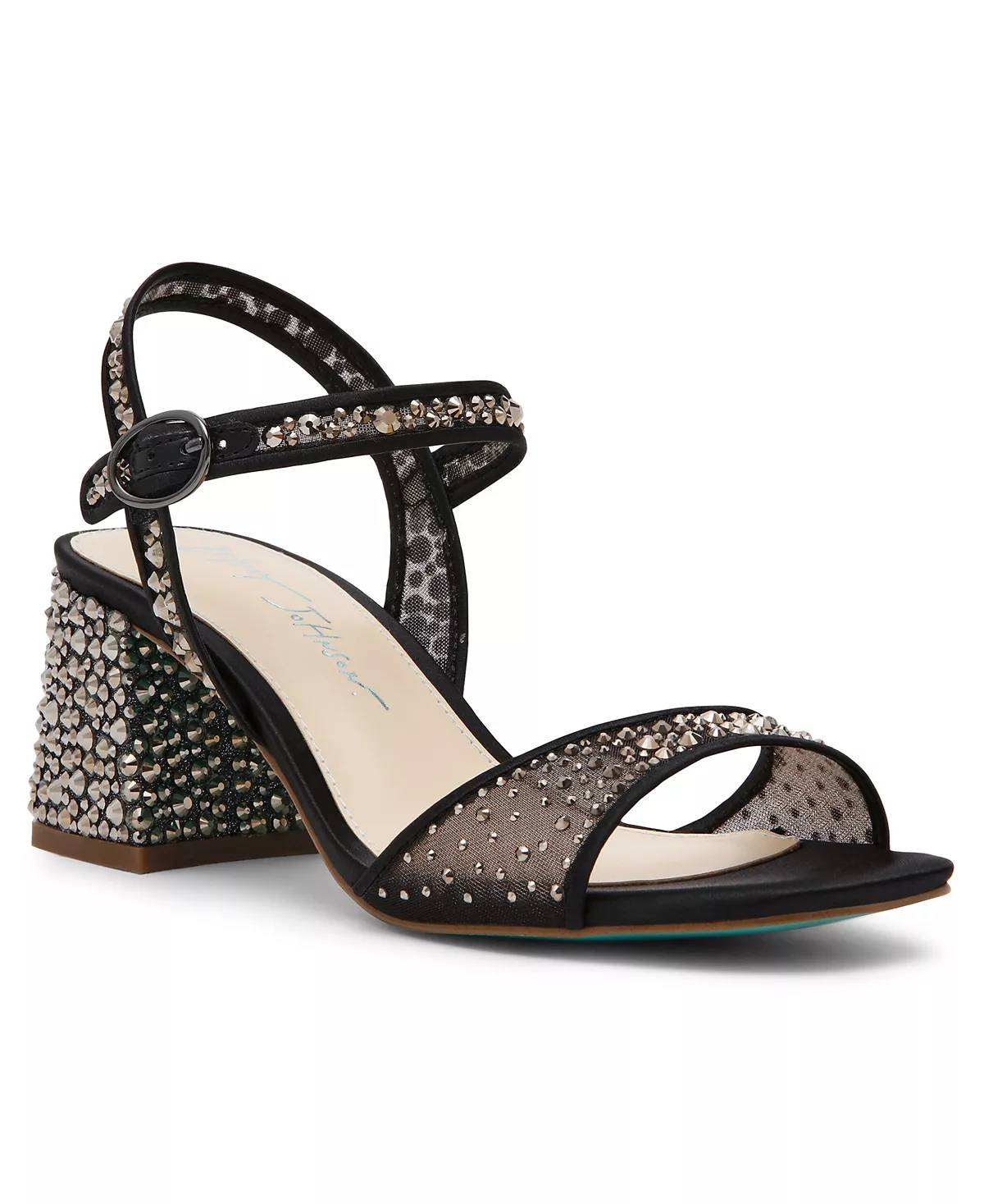 Женские босоножки на блочном каблуке со стразами Otis 13590₽