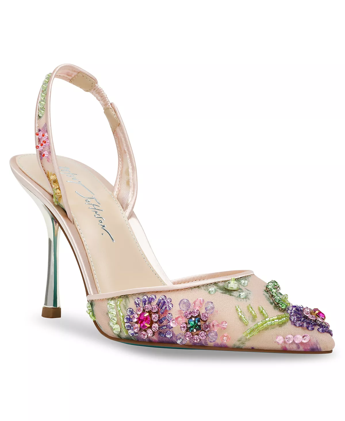 Украшенные драгоценными камнями сетчатые туфли-лодочки-стропы Velma 26490₽