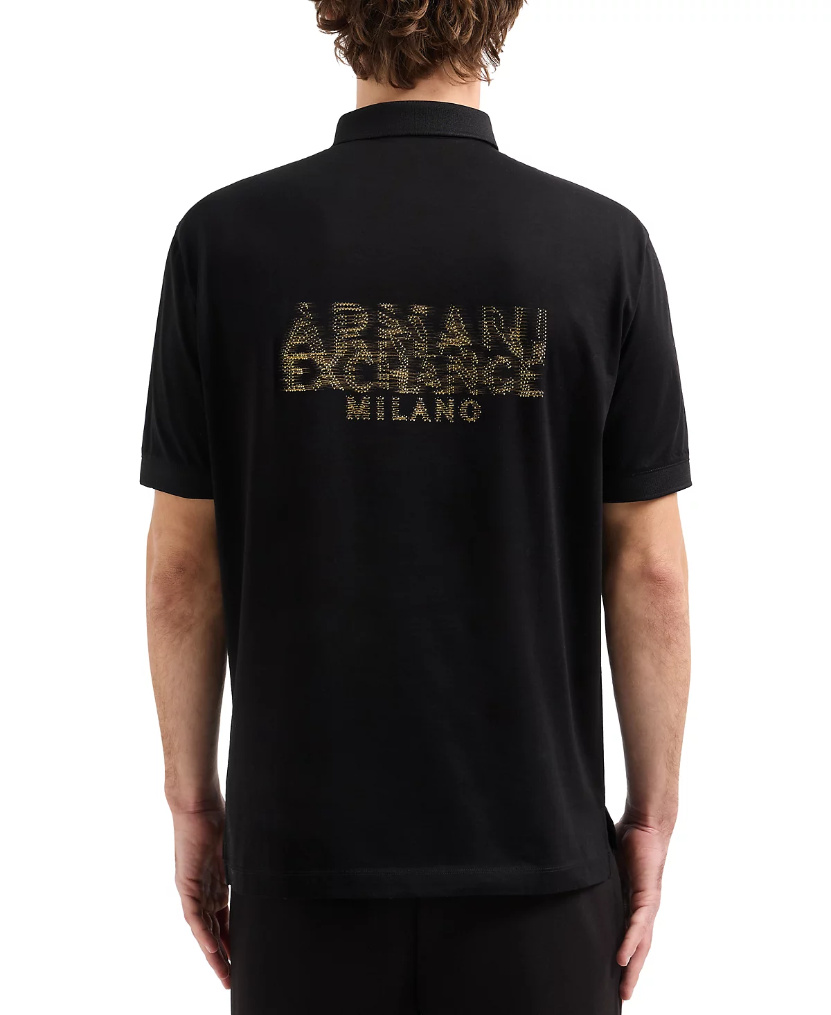 Мужская рубашка поло с логотипом Armani Exchange на заклепках 17090₽
