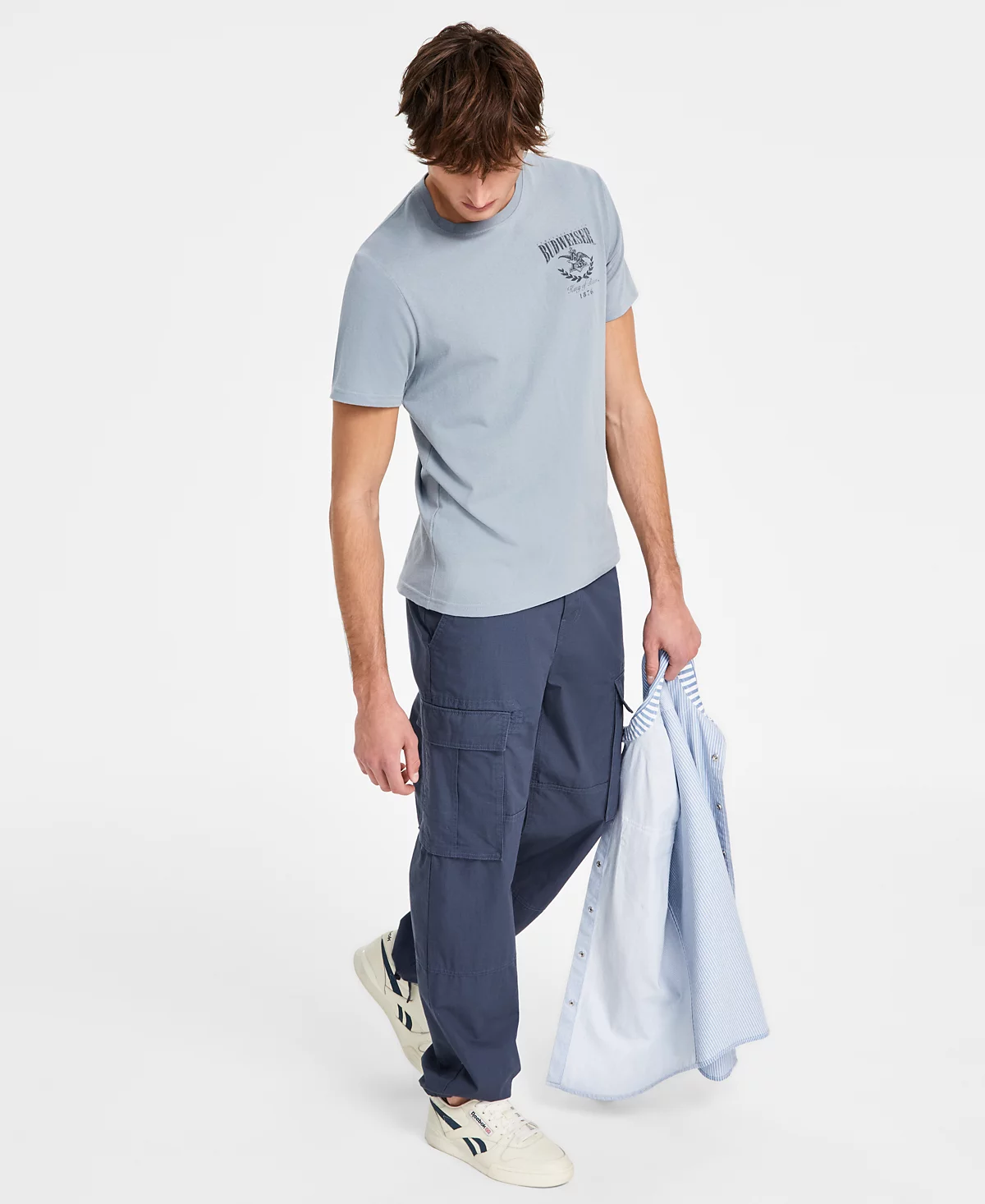 Мужская футболка с рисунком Sun Stone от Budweiser Regular Fit эксклюзивно представленная в Macys 3790₽