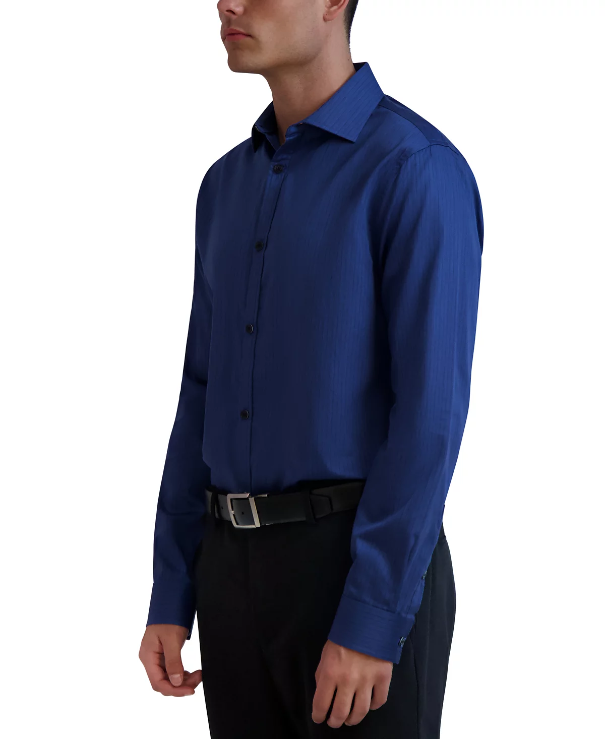 Мужская приталенная рубашка в полоску с шевронами от Карла Лагерфельда в Париже 9390₽