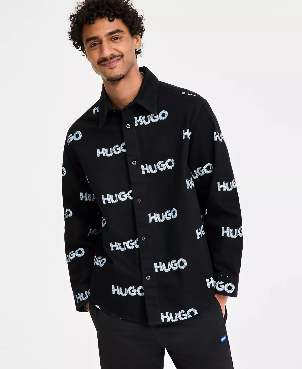 Мужская куртка-рубашка с логотипом HUGO by Oversize-Fit 26290₽