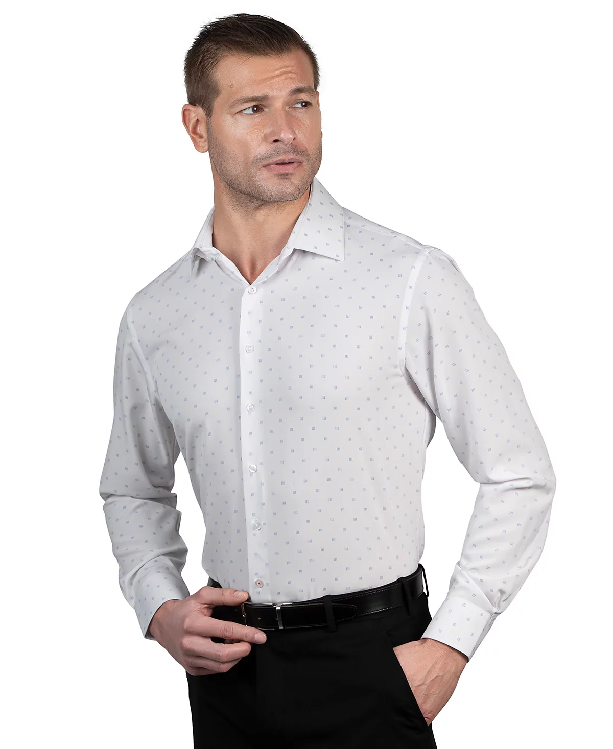 Мужская приталенная рубашка в горошек от Nautica 11190₽